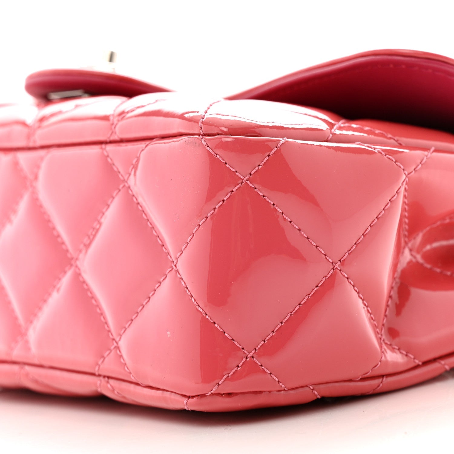 Patent Quilted Small Coco Shine Flap Pink