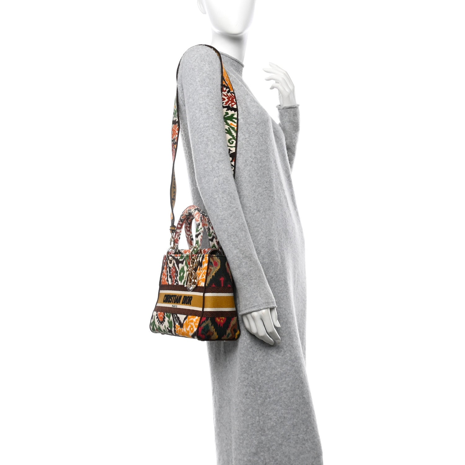 Canvas Embroidered Paisley Medium Lady D-Lite Multicolor