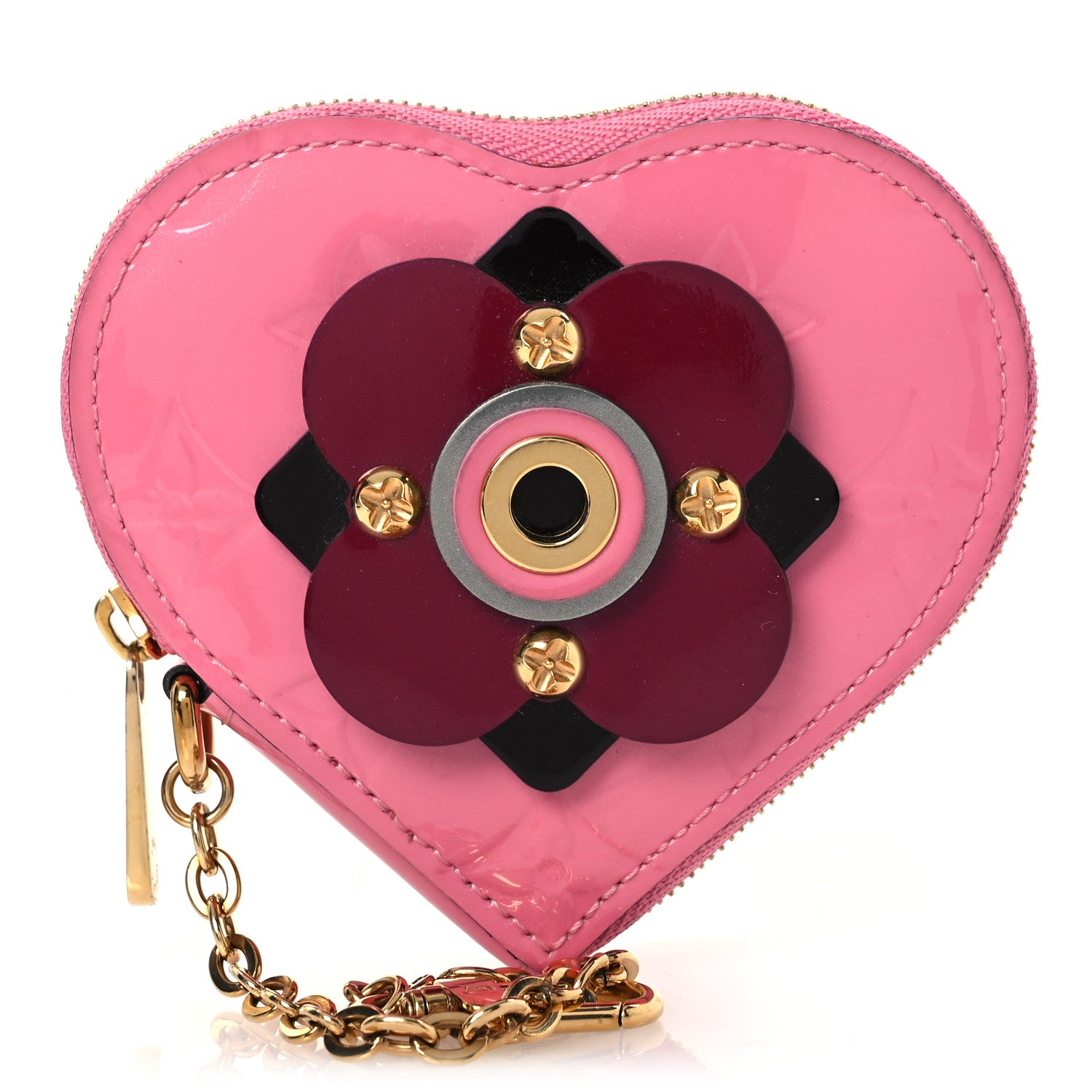Vernis Flower Heart Coin Purse Light Pink