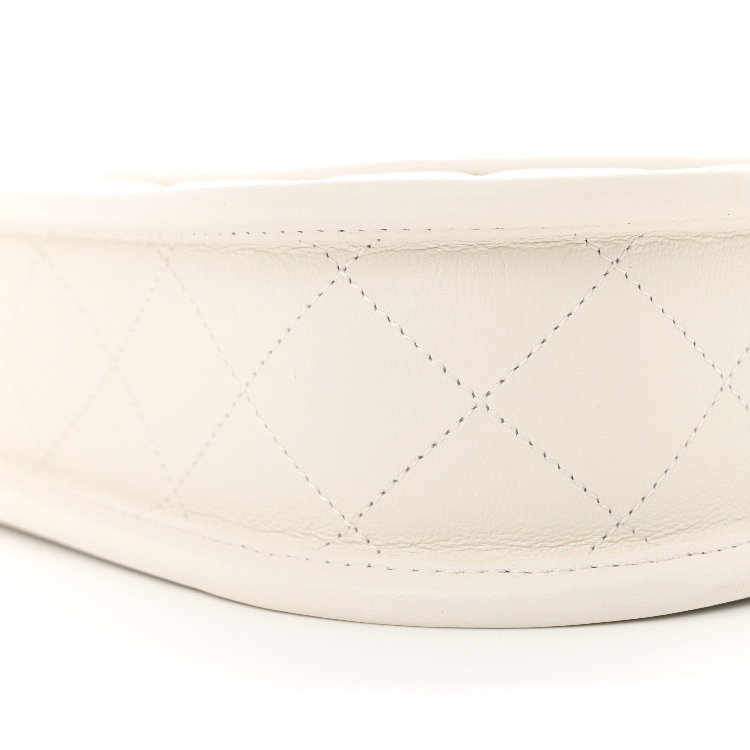Calfskin Quilted CC Hobo Handbag White
