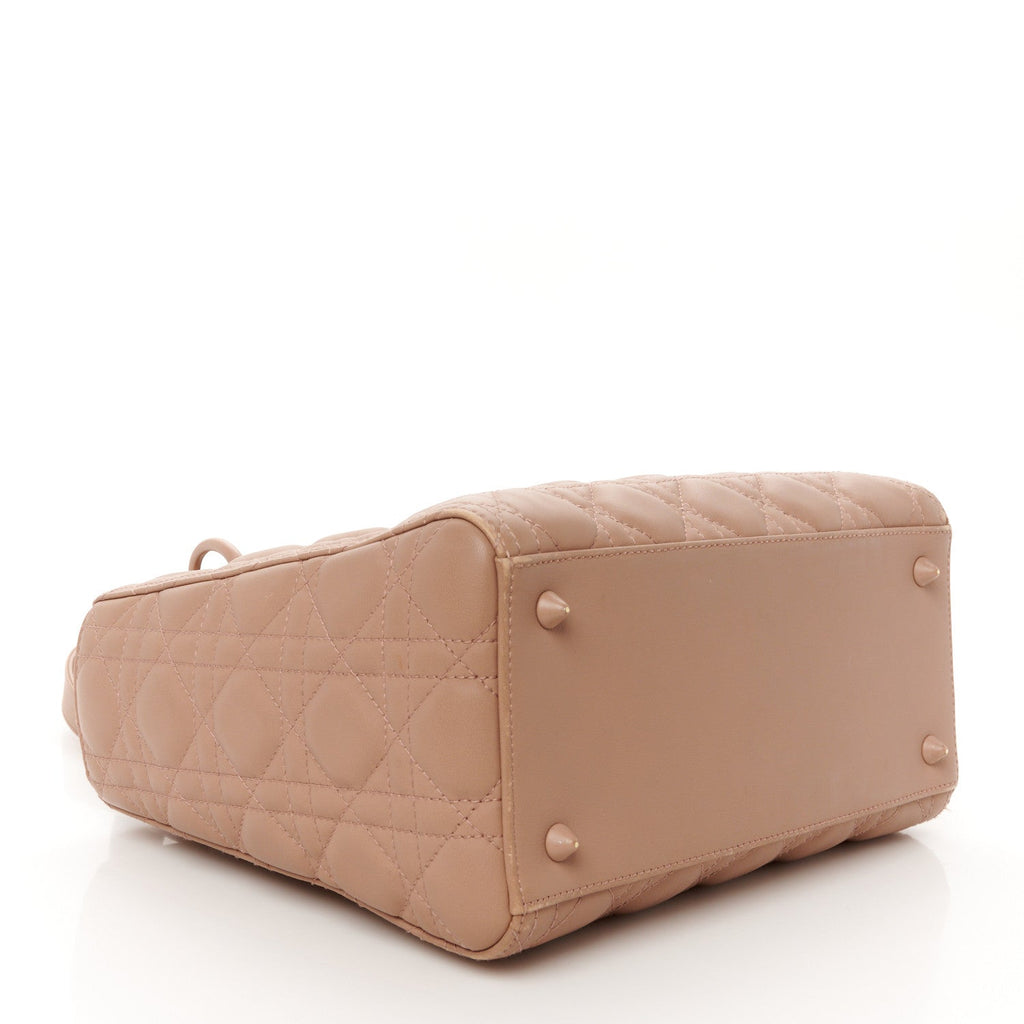 Ultra Matte Calfskin Cannage Medium Lady Dior Beige