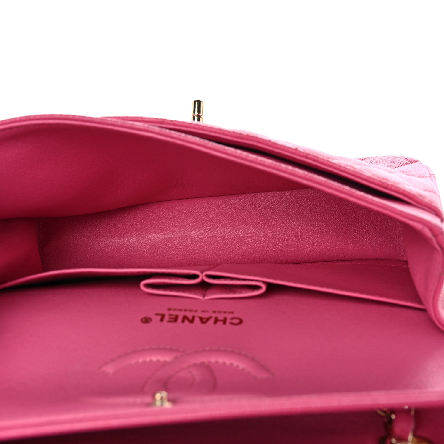 Caviar Quilted Small Double Flap Pink