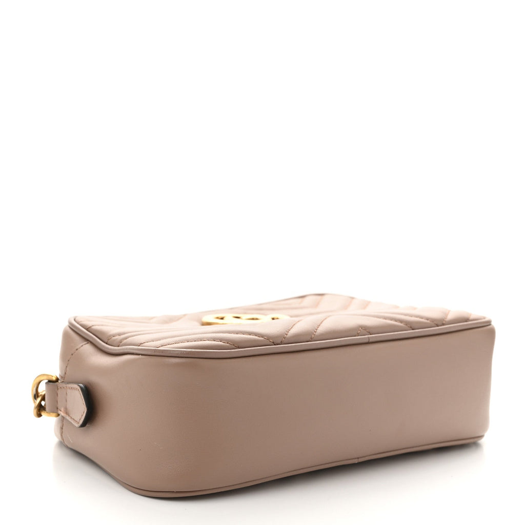 Calfskin Matelasse Small GG Marmont Chain Shoulder Bag Porcelain Rose