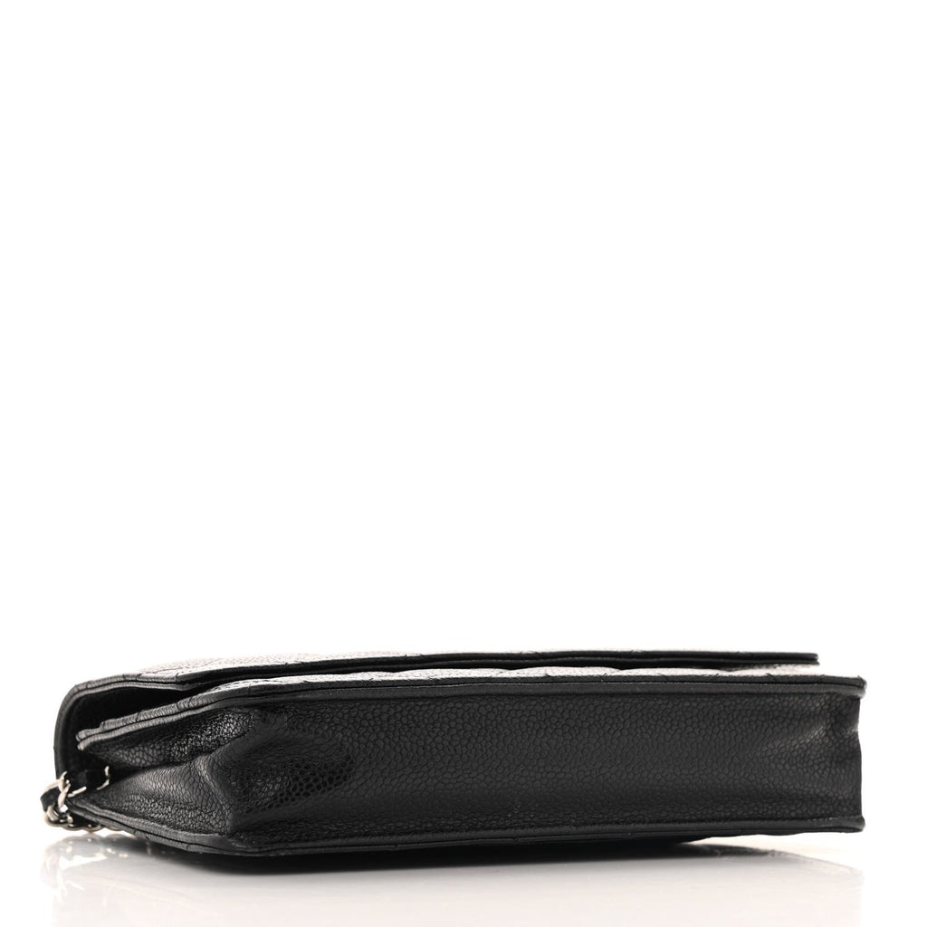Caviar Quilted Wallet on Chain WOC Black