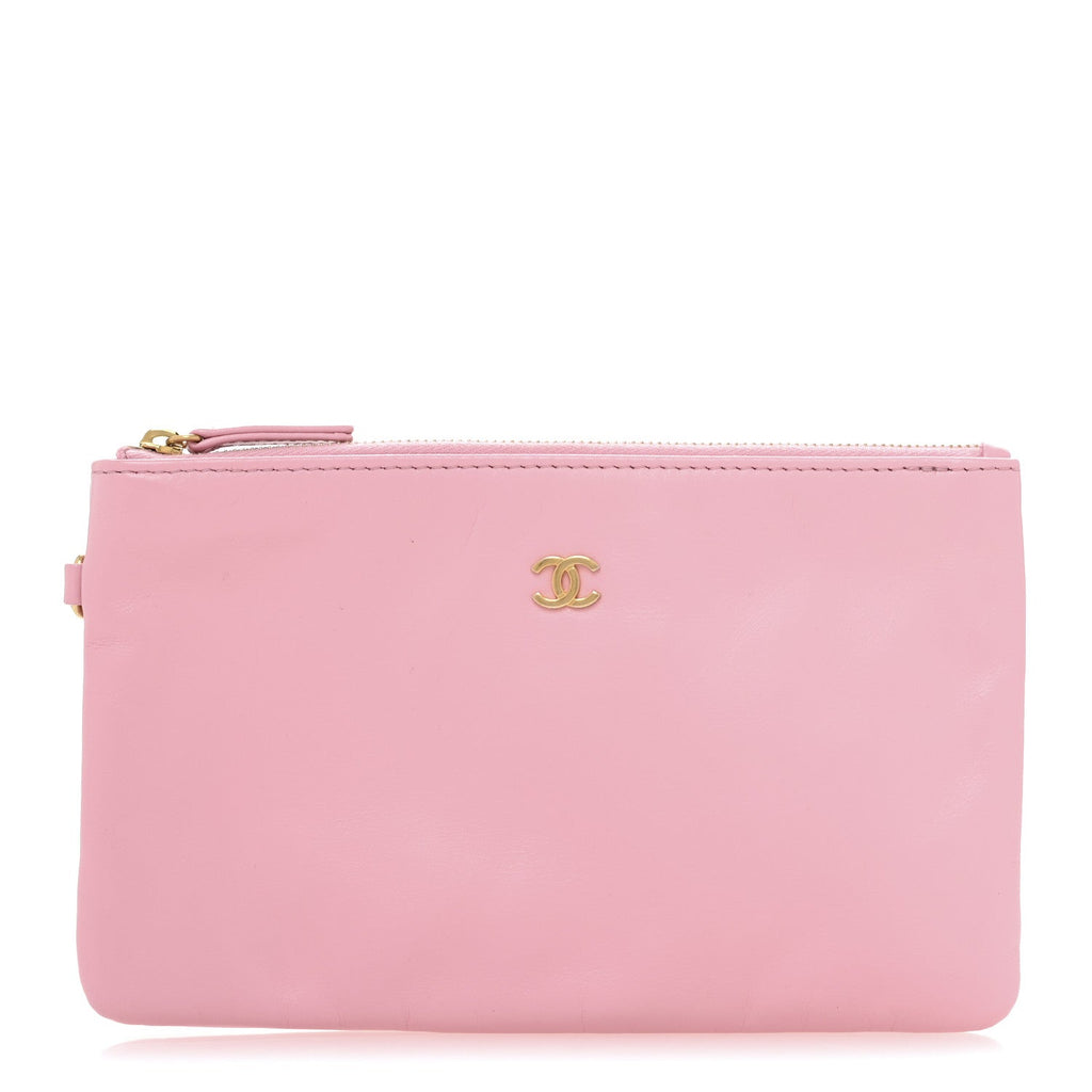 Shiny Calfskin Chanel 22 Removable Pouch Pink