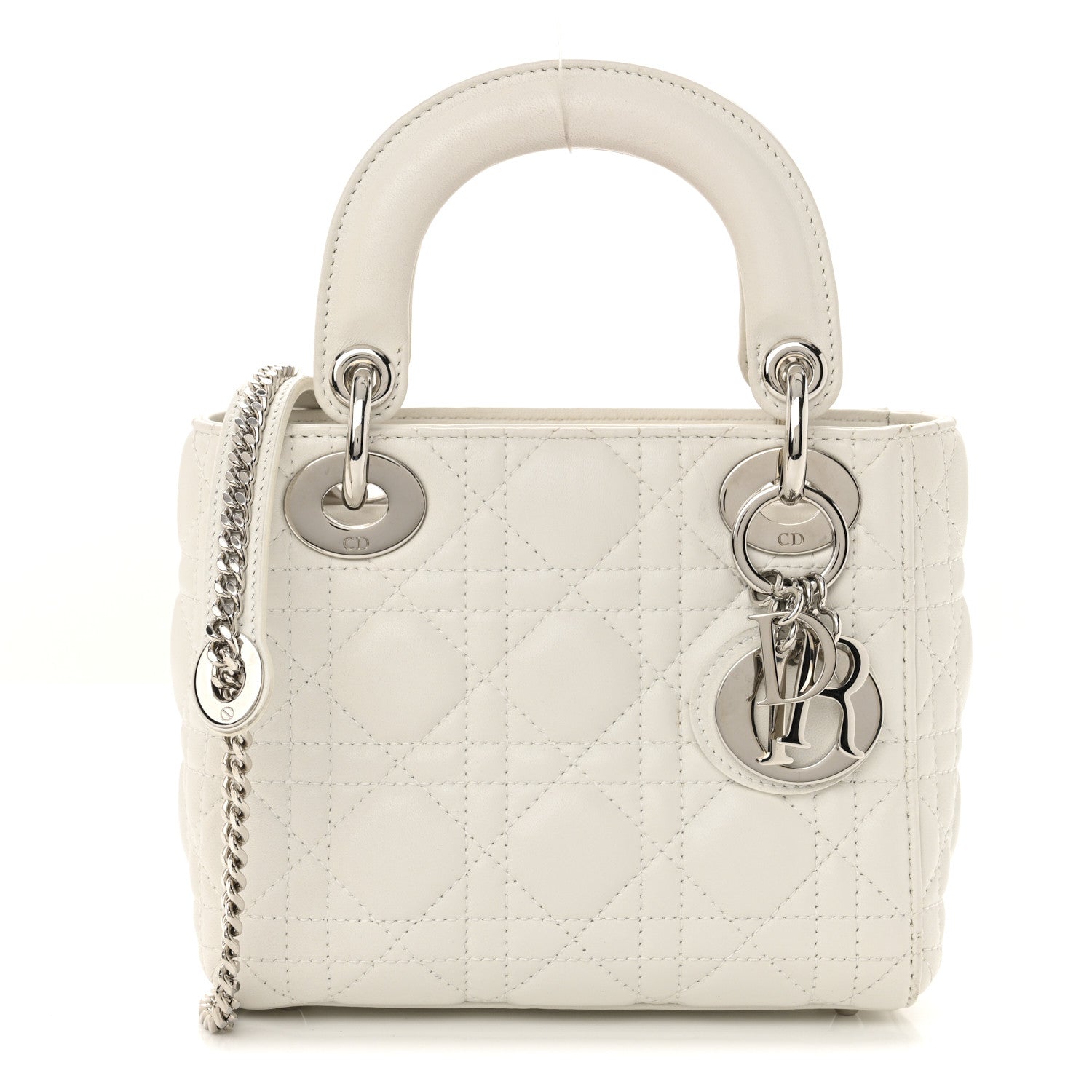 Lambskin Cannage Mini Lady Dior White