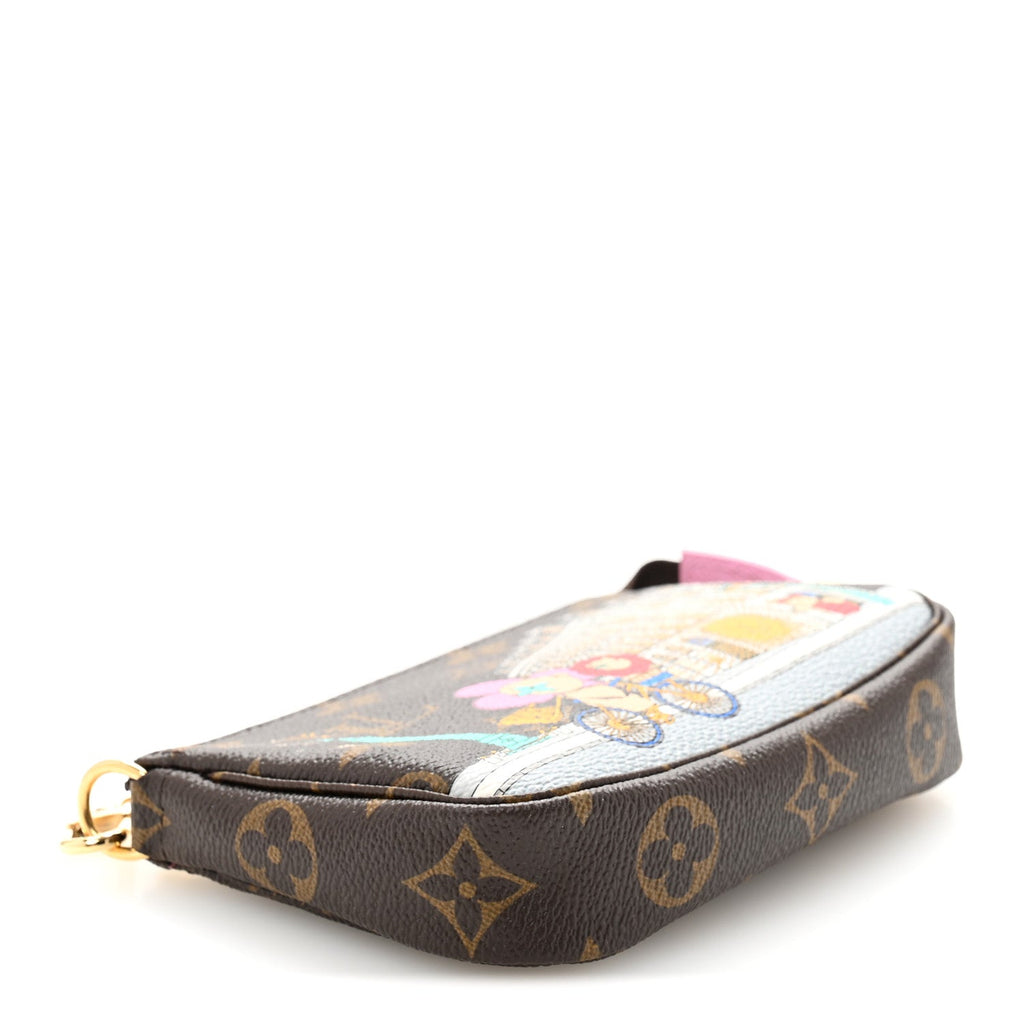 Monogram 2022 Christmas Animation Paris Mini Pochette Accessories Pink