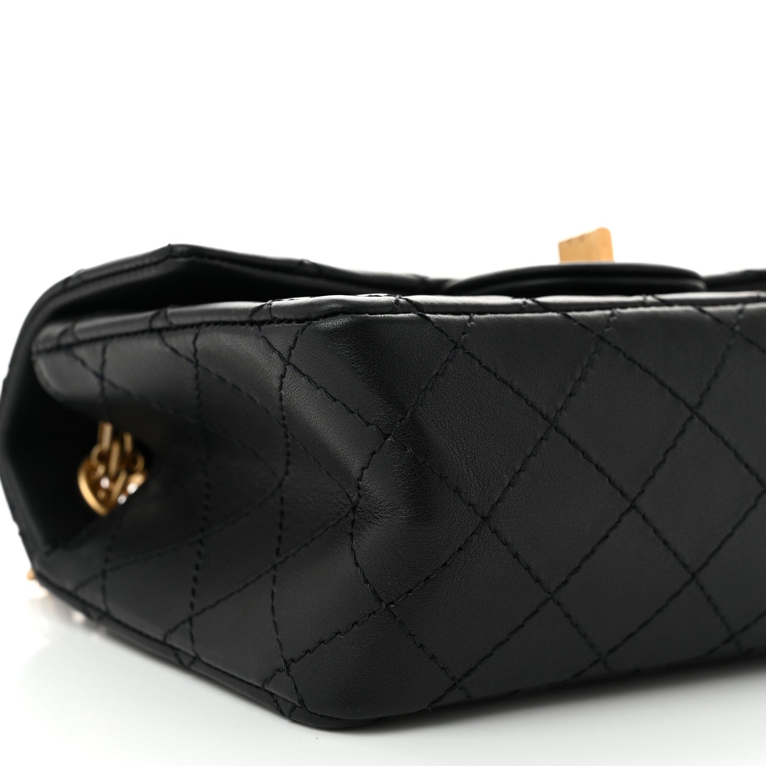 Aged Calfskin Quilted 2.55 Reissue Mini Flap Black