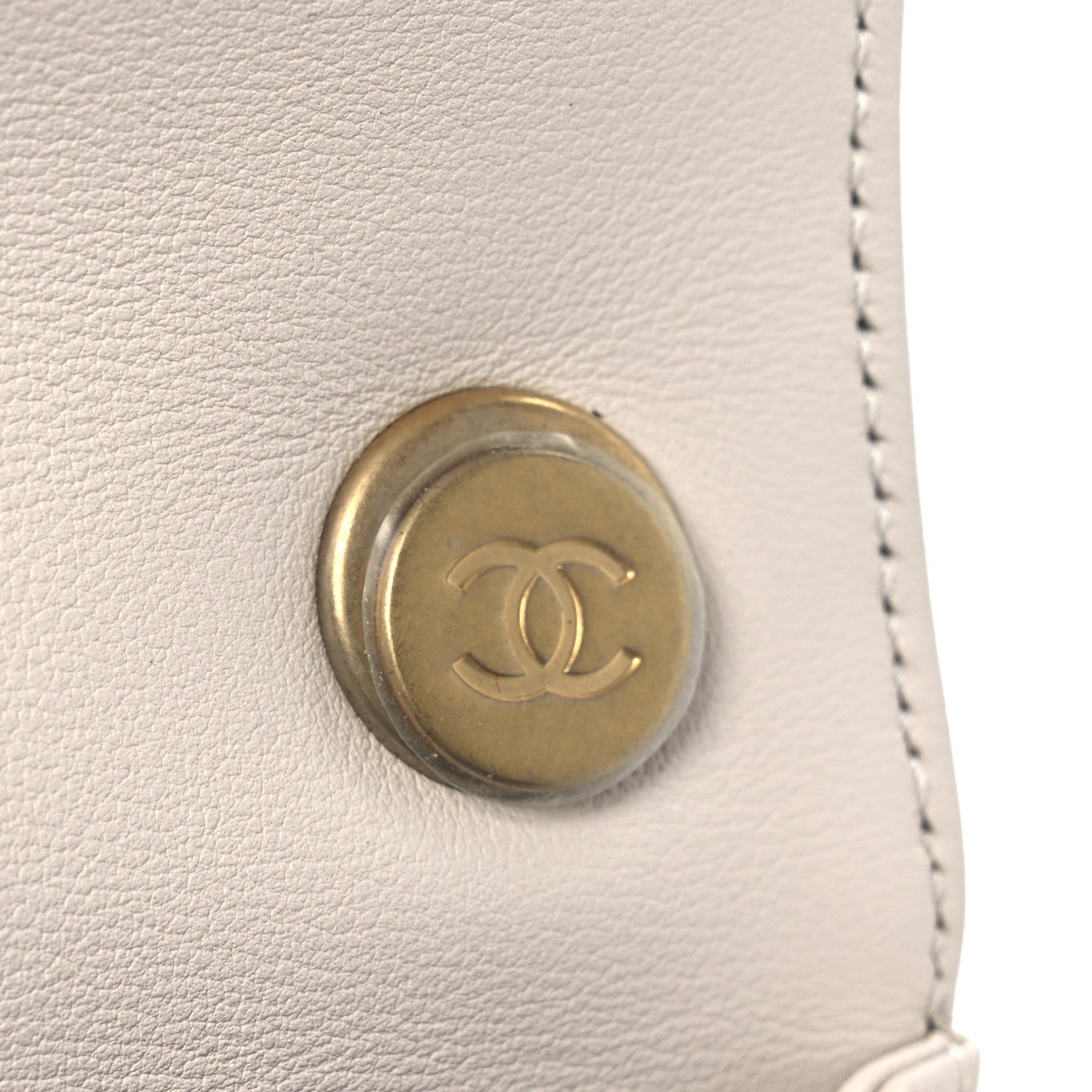 Calfskin Quilted Crystal Pearl Mini Flap Bag White