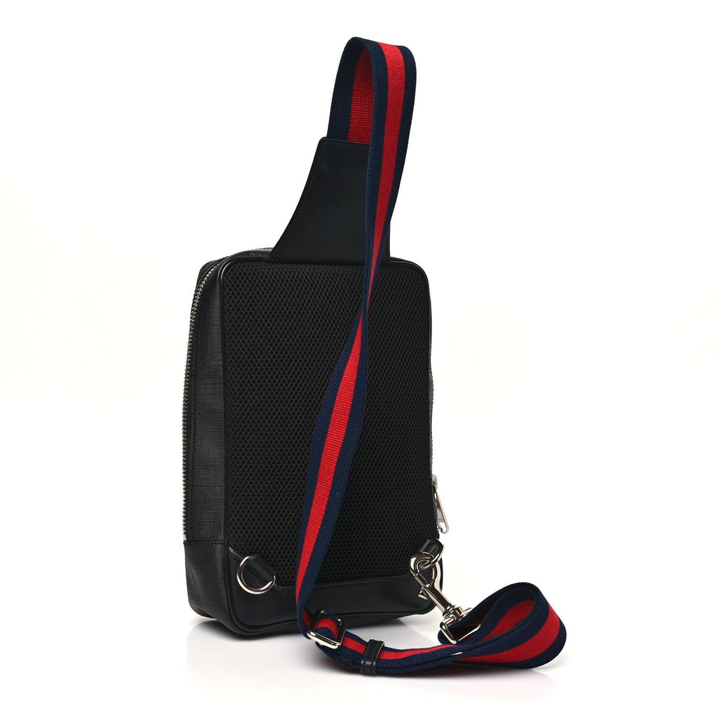 GG Supreme Monogram Web Belt Bag Black Grey