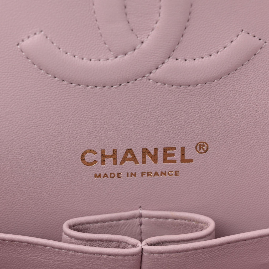 Caviar Quilted Medium Double Flap Light Pink