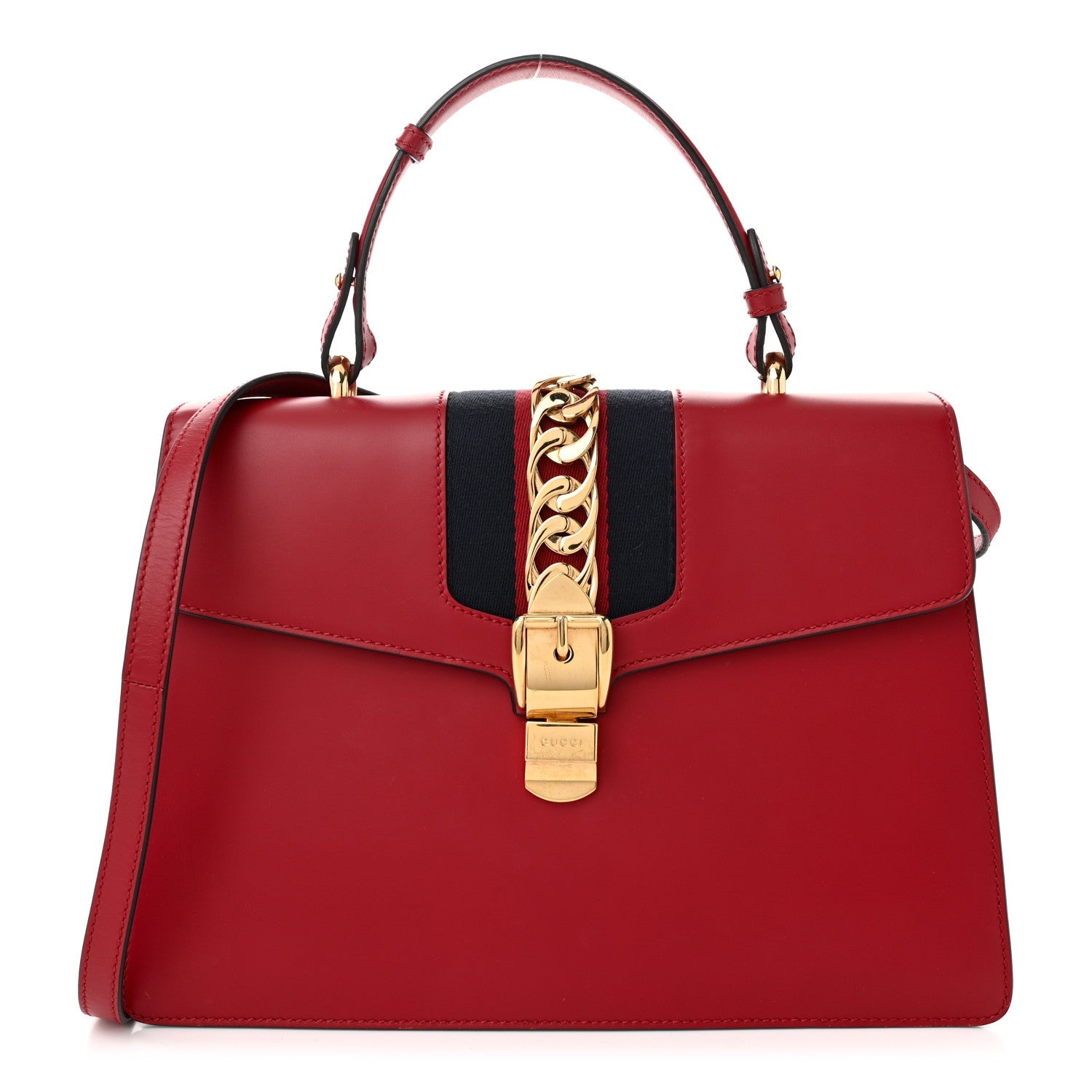 Calfskin Medium Sylvie Top Handle Bag Hibiscus Red