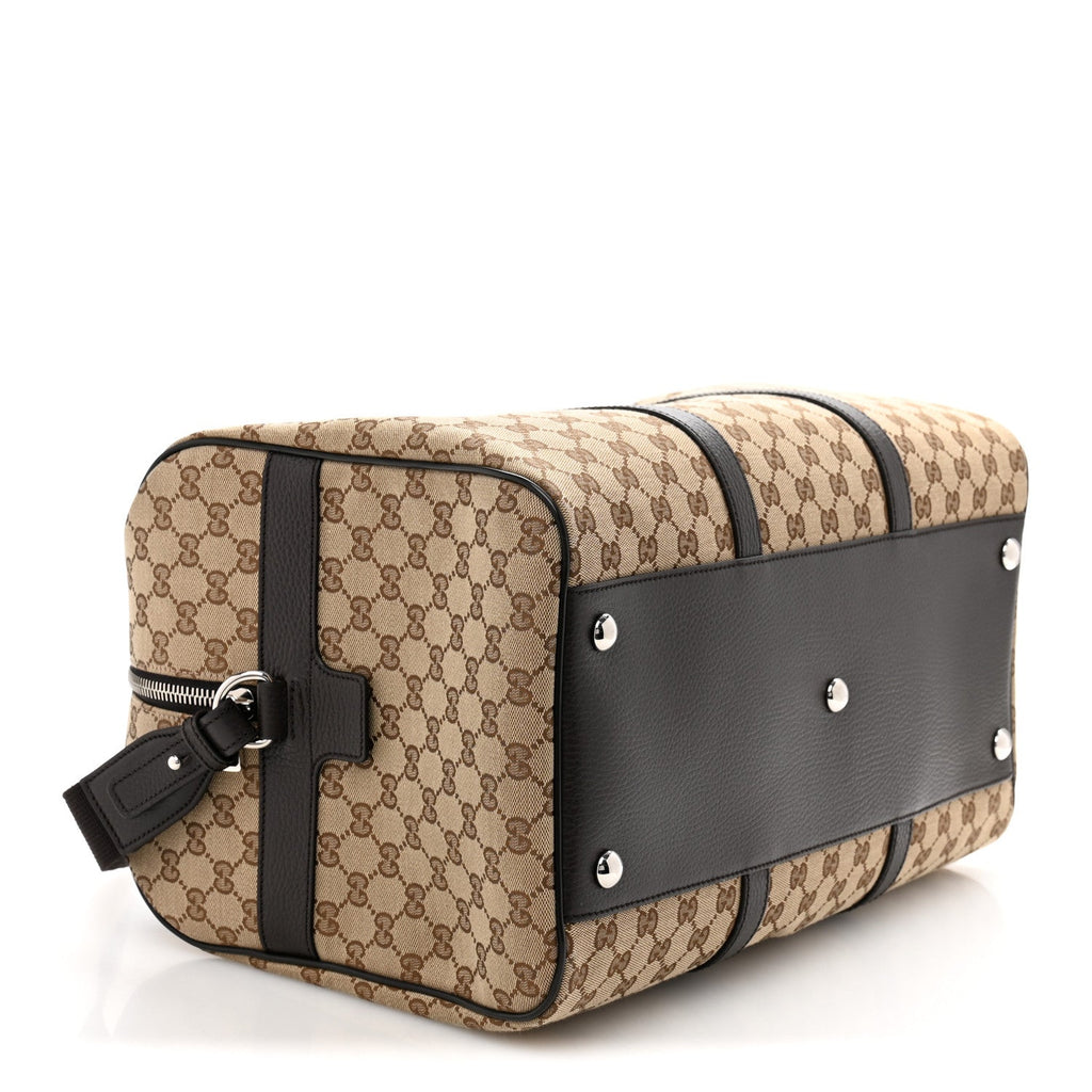 Monogram Dollar Calfskin Boston Duffle Bag Beige Ebony Testa di Moro Marrone Scuro