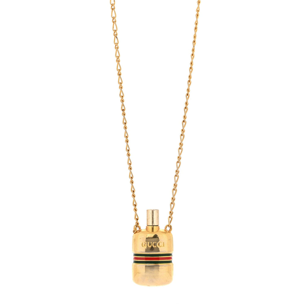 Metal Enamel Bottle Pendant Necklace