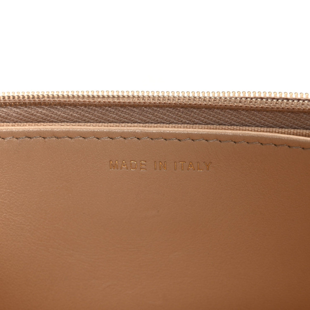 Caviar Quilted Wallet on Chain WOC Beige