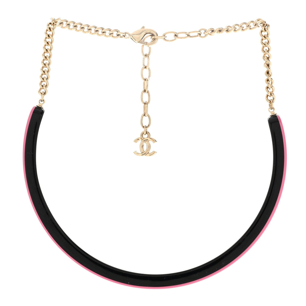 Resin Logo Choker Pink Black