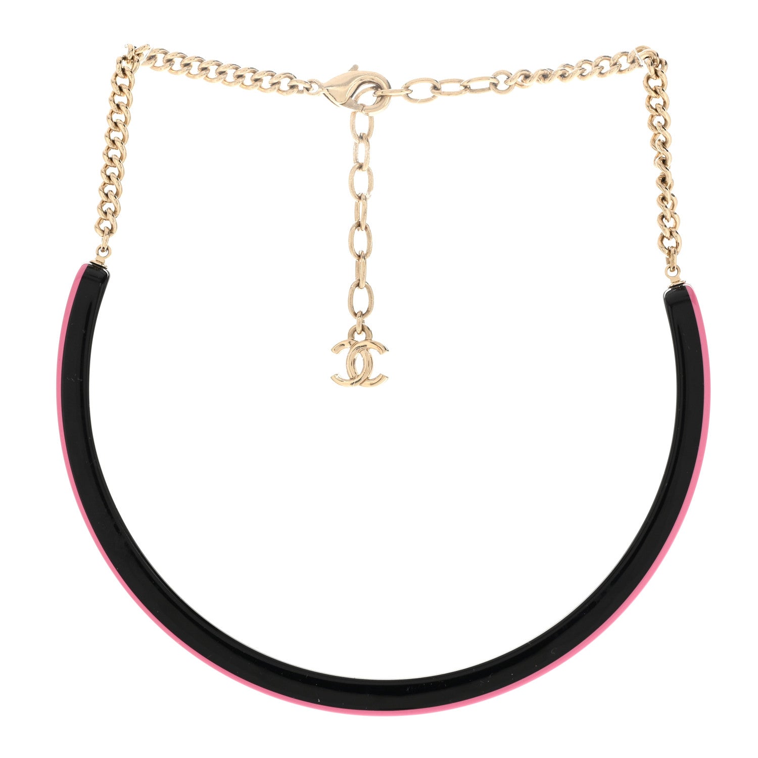 Resin Logo Choker Pink Black