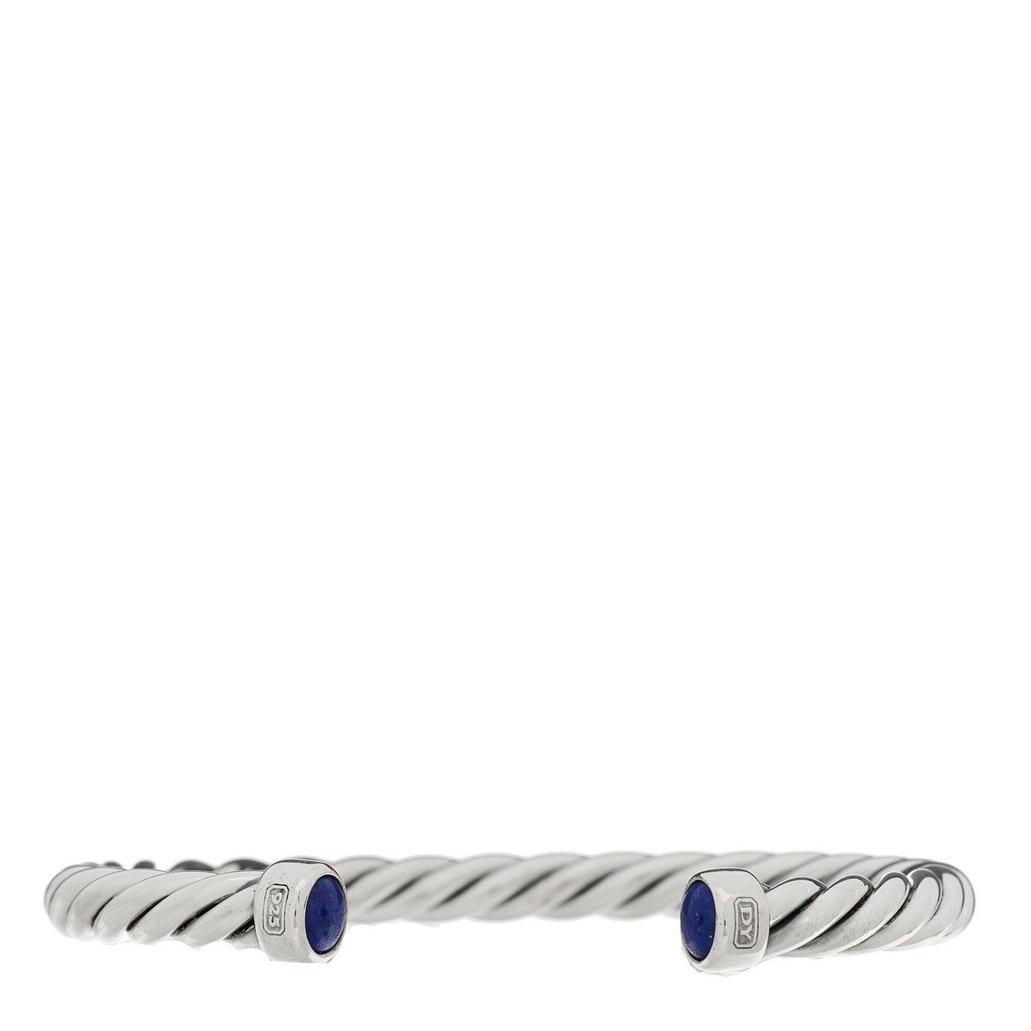 Sterling Silver Lapis Lazuli 6mm Cable Classic Cuff Bracelet