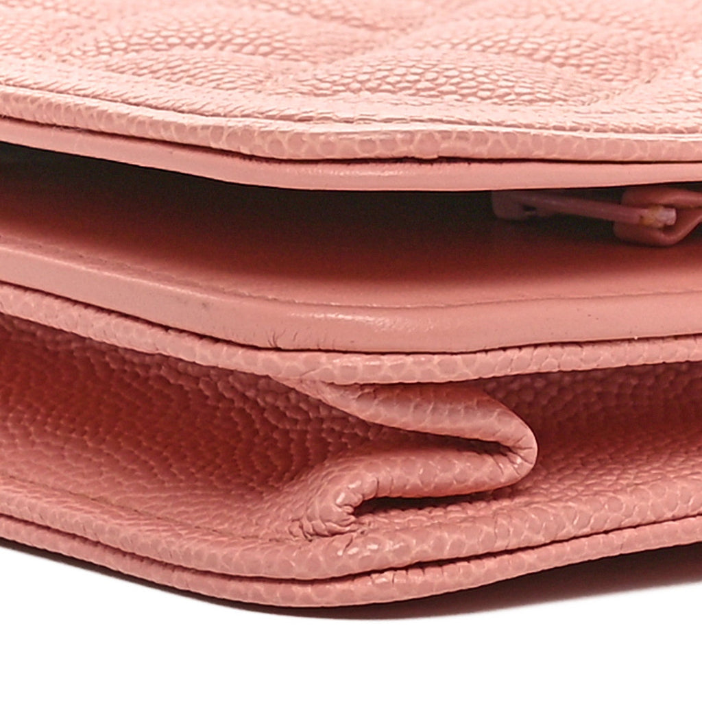 Caviar Quilted Boy Wallet On Chain WOC Pink