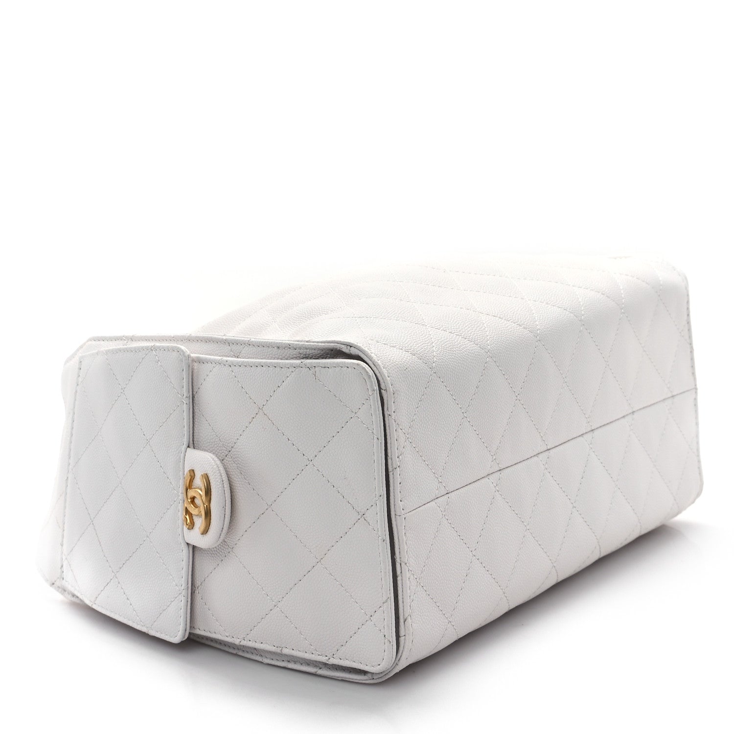 Caviar Quilted Small Chanel 25 Handbag White