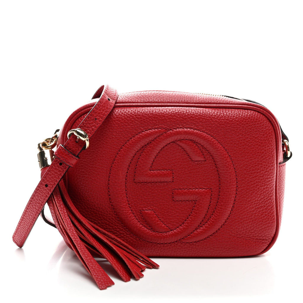 Pebbled Calfskin Small Soho Disco Bag Tabasco Red