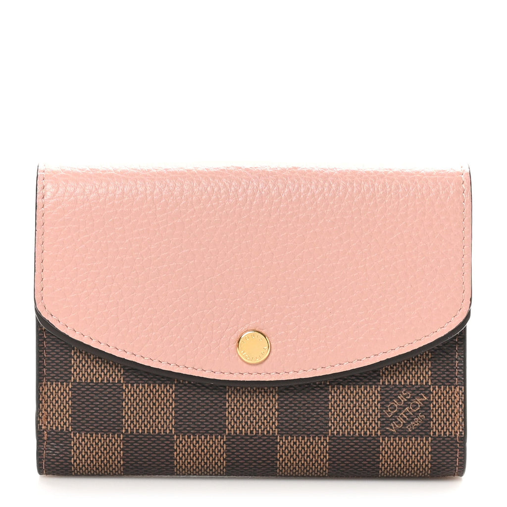 Damier Ebene Normandy Compact Wallet Rose Ballerine