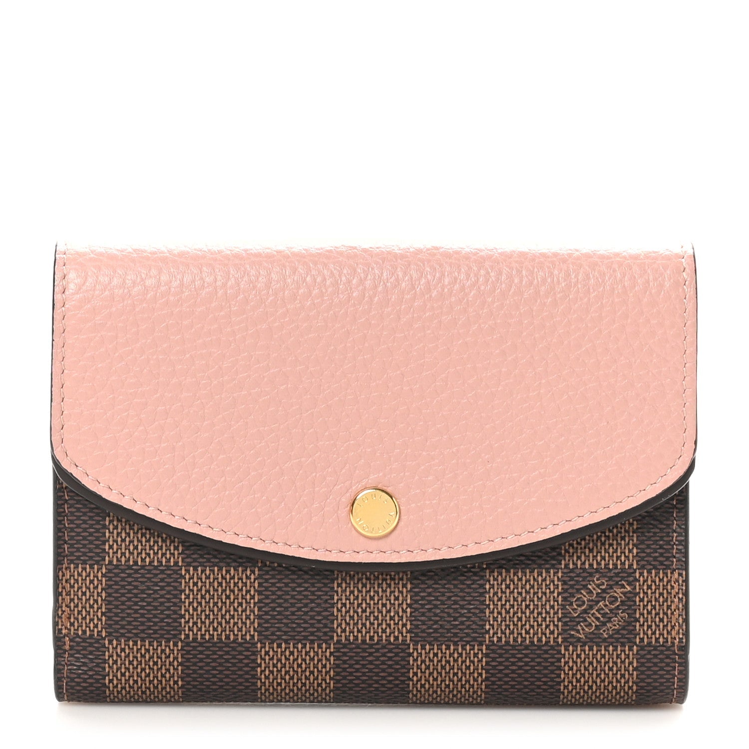 Damier Ebene Normandy Compact Wallet Rose Ballerine