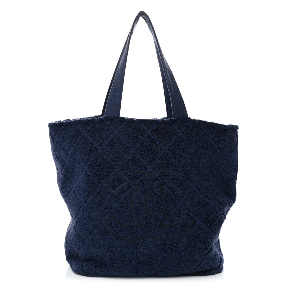 Terry Cotton CC Beach Tote Towel Set Blue