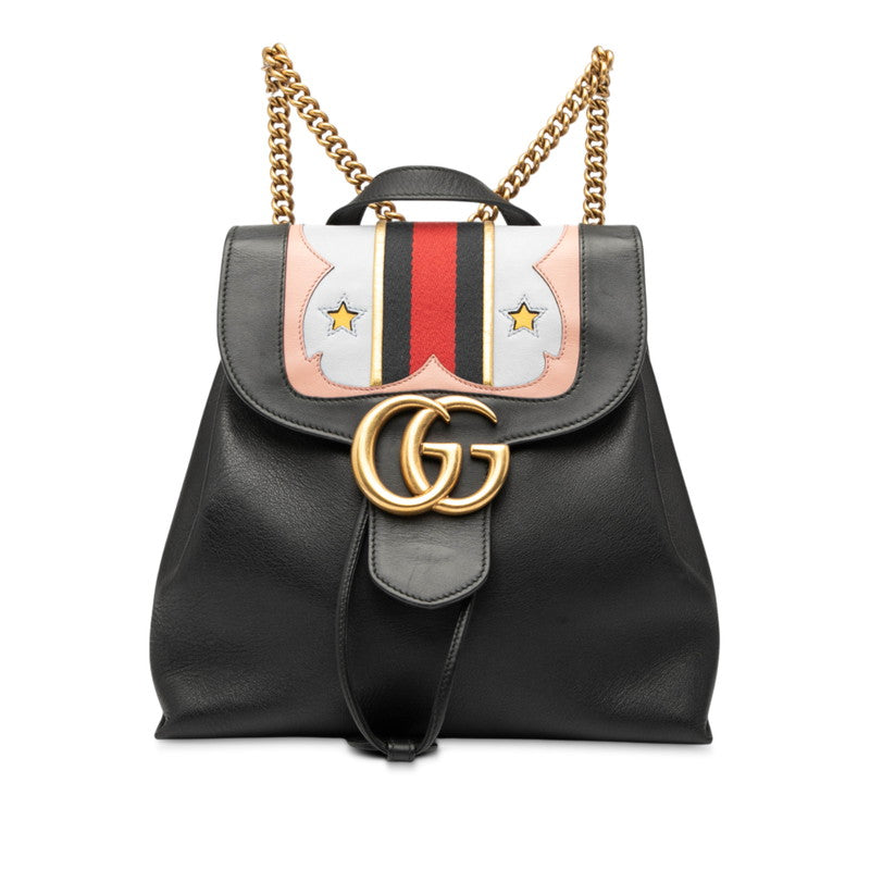 Gucci GG Marmont Shearling Line Leather Backpack