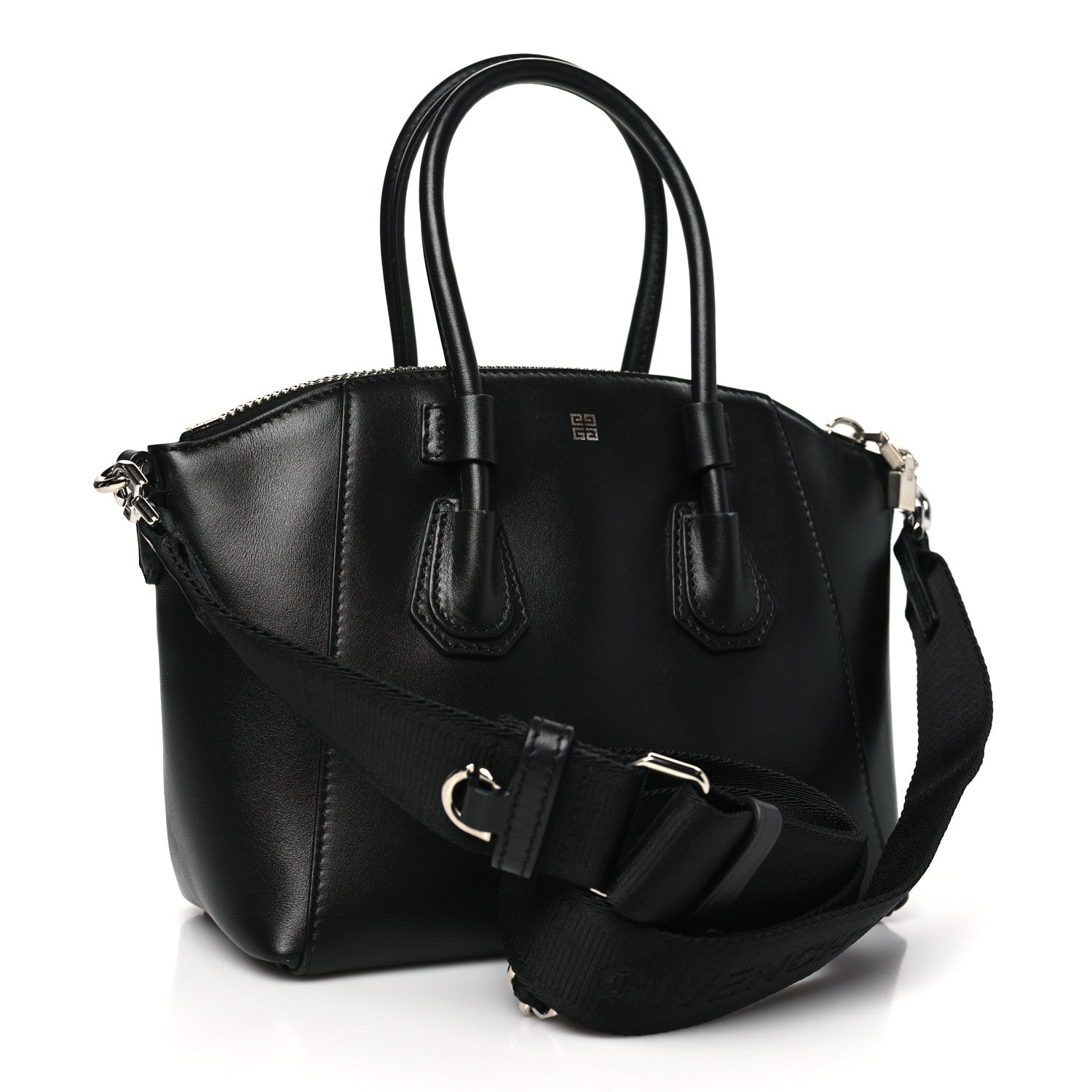 Box Calfskin Mini Sport Antigona Top Handle Bag Black