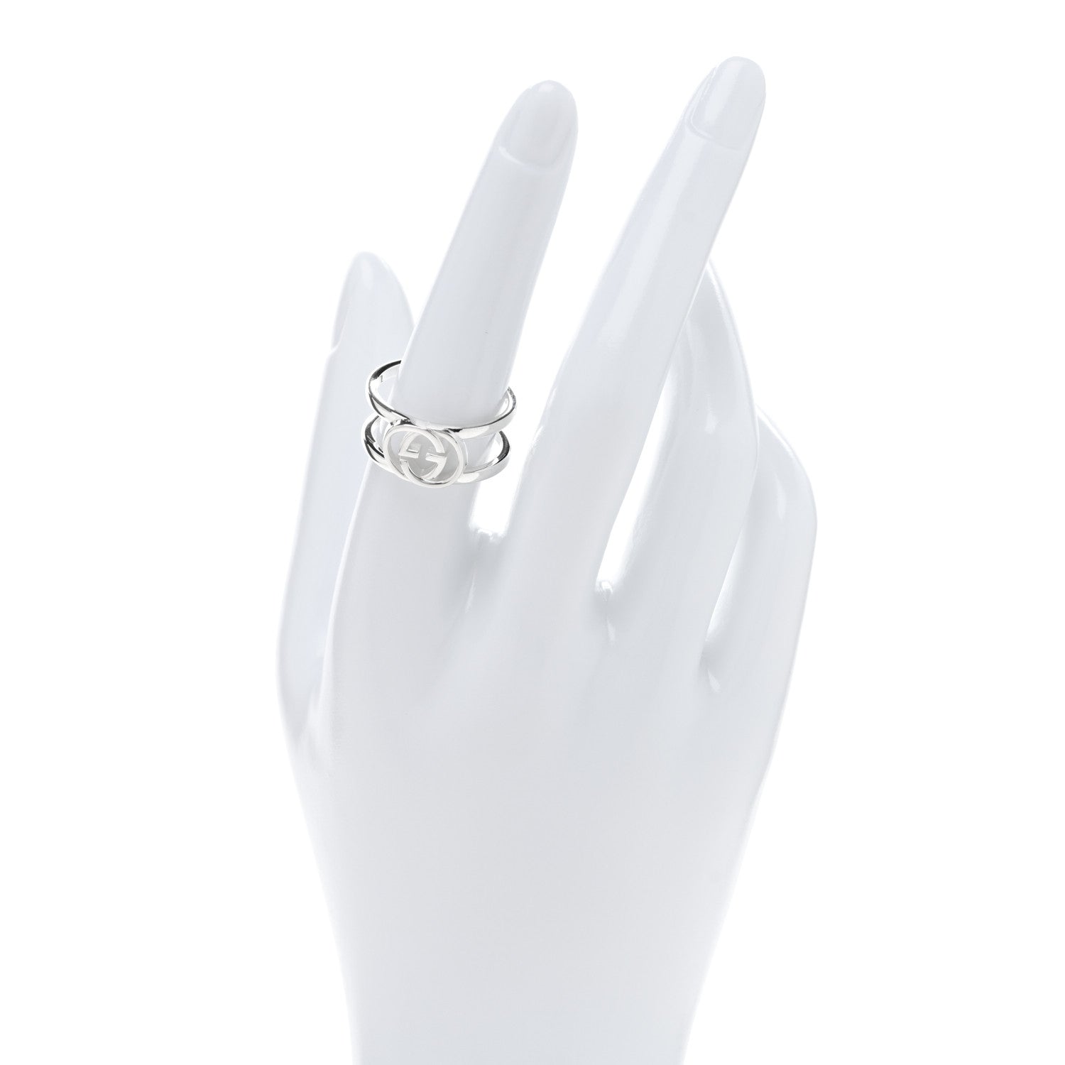 Sterling Silver 9mm Interlocking G Open Band Ring 57 8
