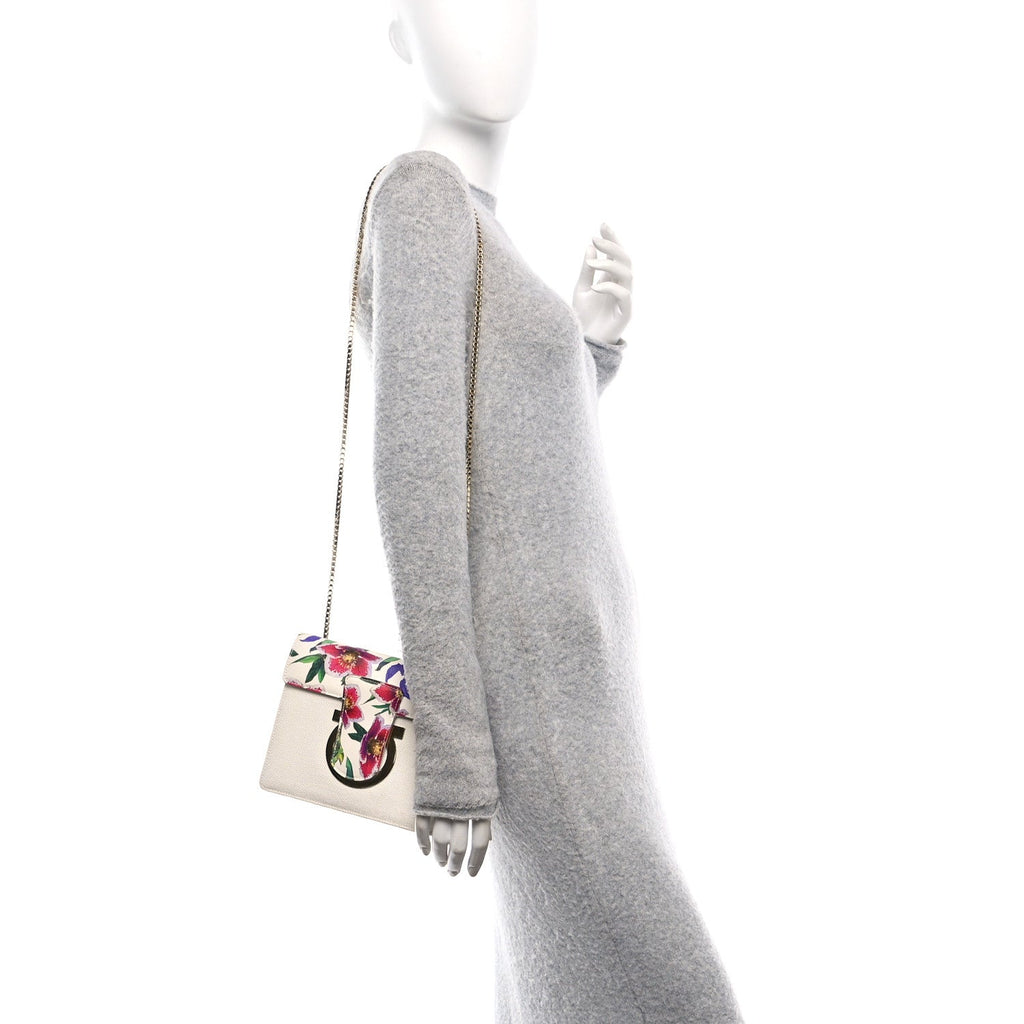 Canvas Calfskin Thalia Crossbody Bag White Multicolor