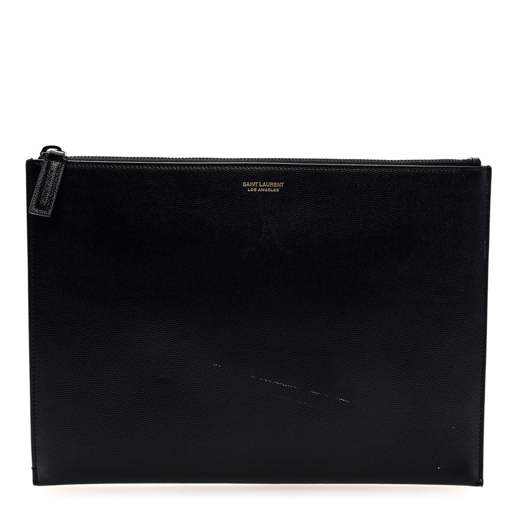 Grain de Poudre Zipped Document Holder Black