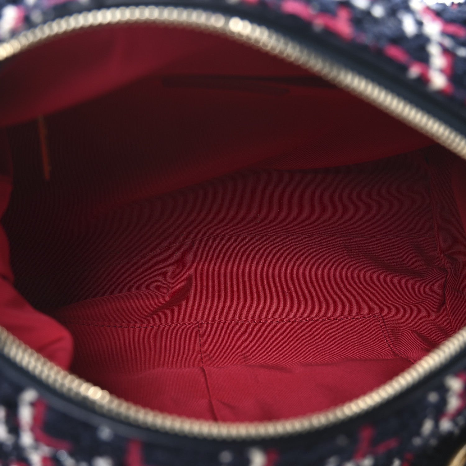 Tweed Calfskin Signe Hobo Navy Multicolor