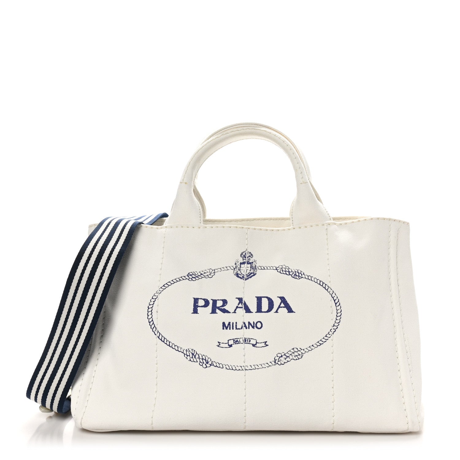Canapa Logo Tote Bianco Blue