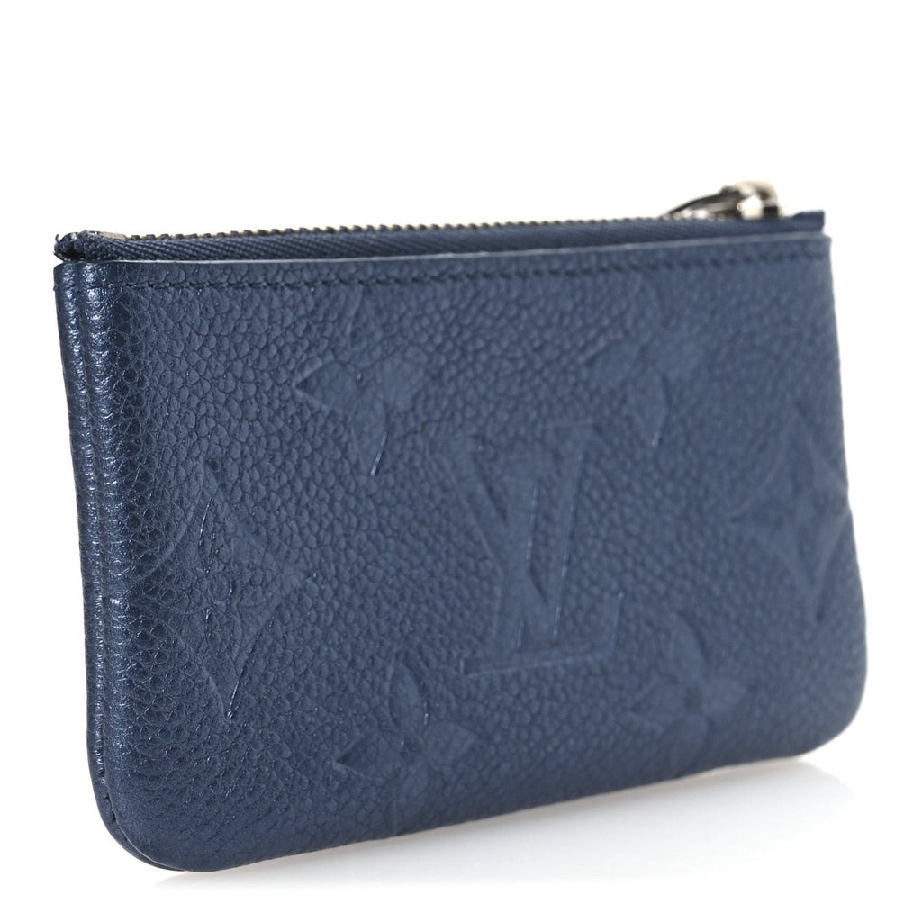 Metallic Empreinte Monogram Giant Key Pouch Navy Nacre