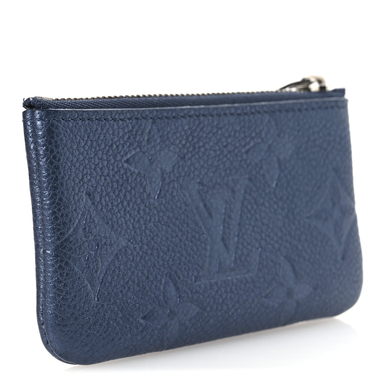 Metallic Empreinte Monogram Giant Key Pouch Navy Nacre