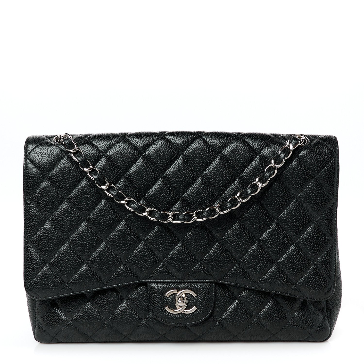 Caviar Quilted Maxi Single Flap Black