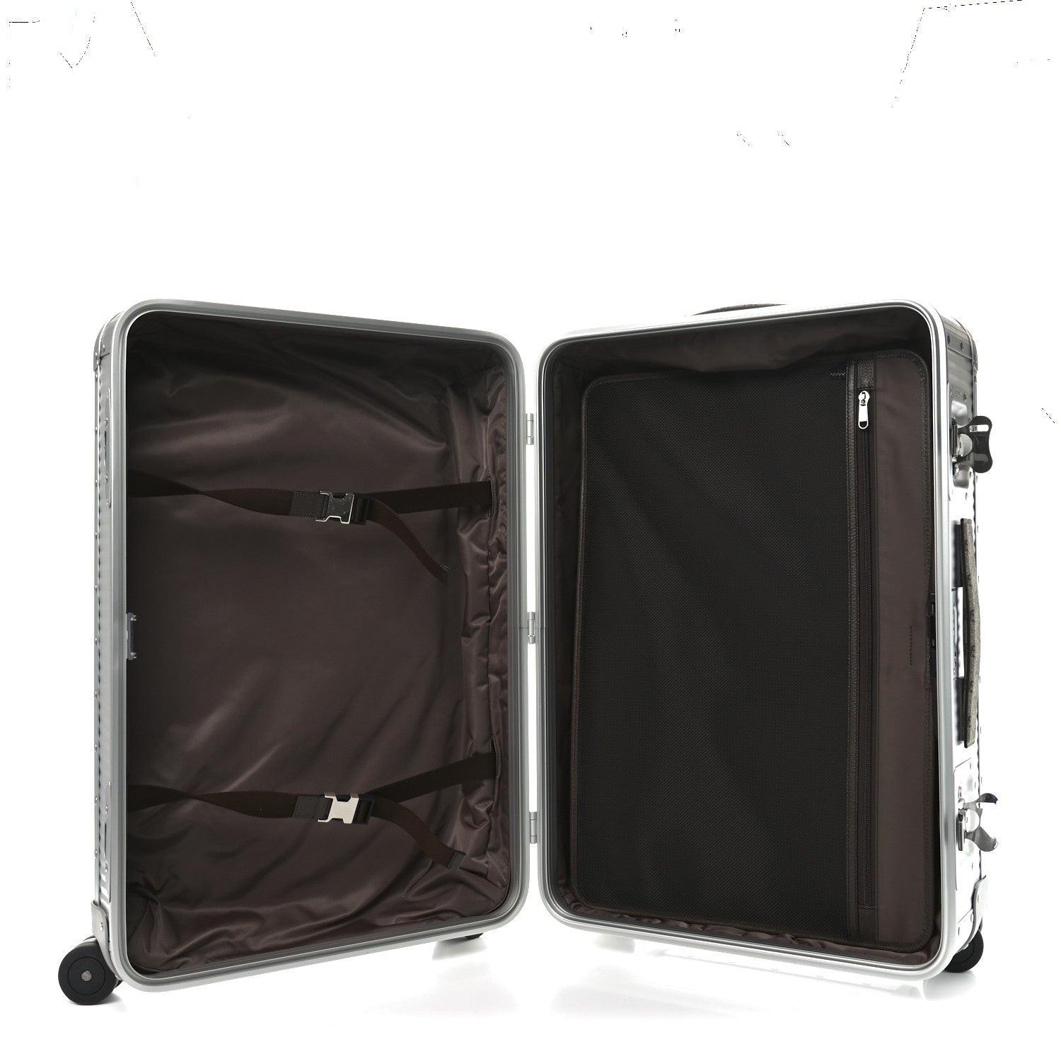 GG Supreme Monogram Aluminium Porter Medium Trolley Suitcase Silver