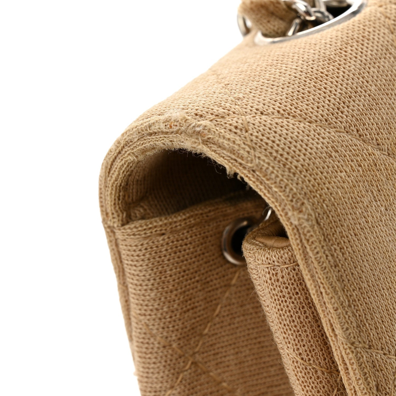 Jersey Quilted Medium Single Flap Beige
