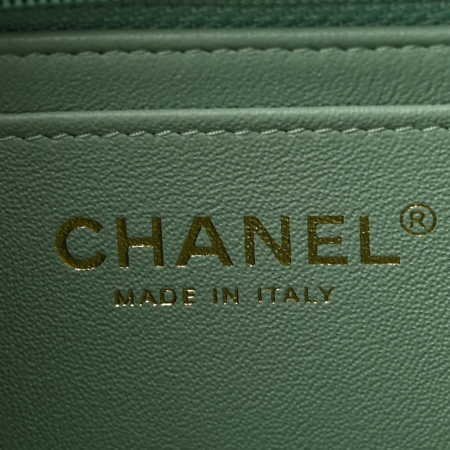 Lambskin Quilted Mini Rectangular Flap Light Green