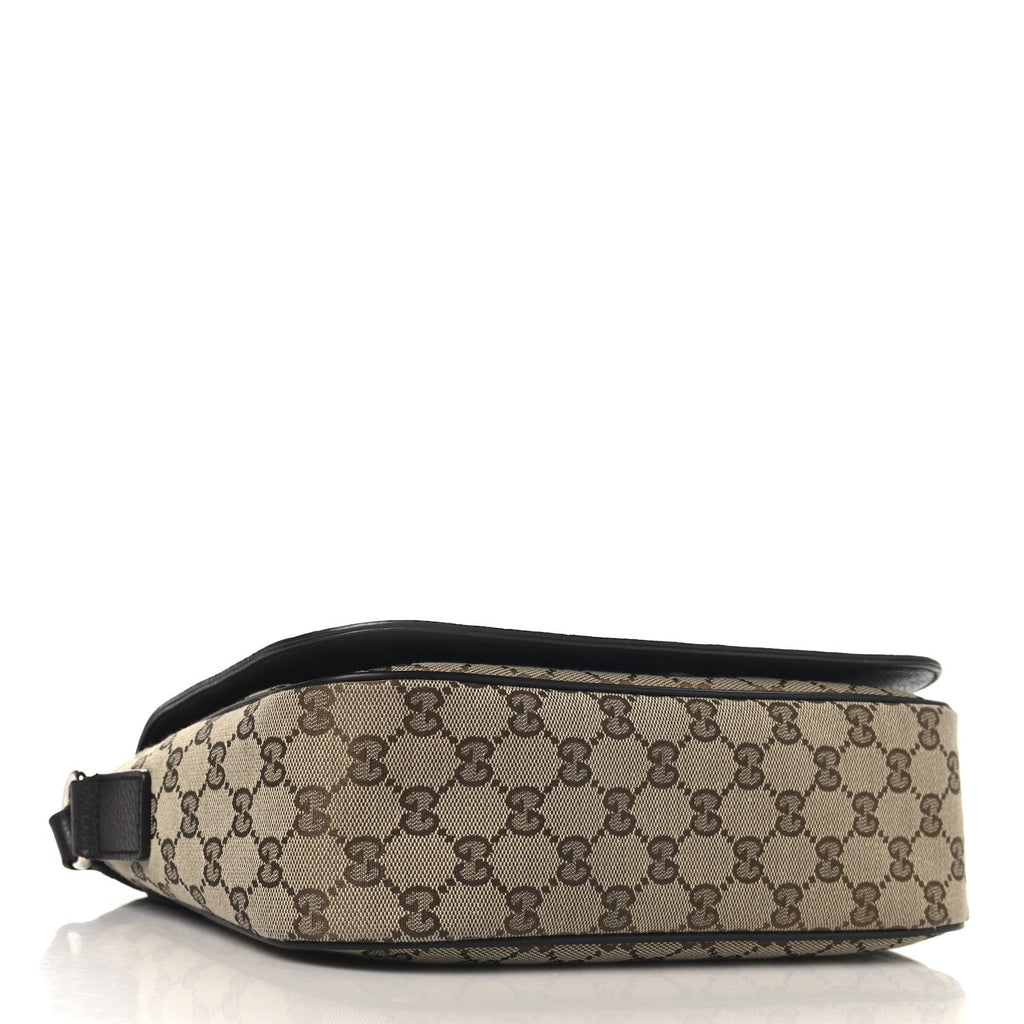 Monogram Large Flap Messenger Bag Beige Dark Brown