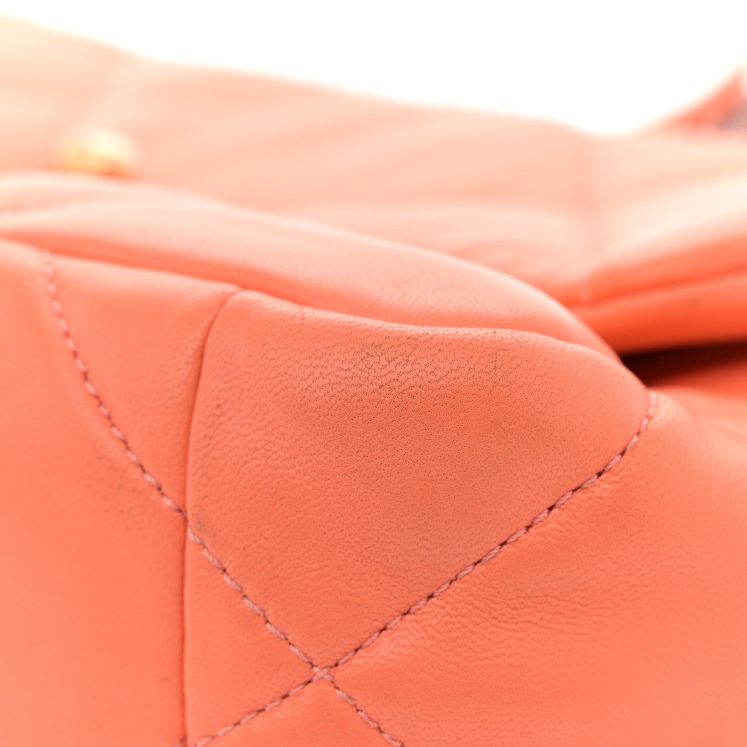 Lambskin Quilted Medium Chanel 19 Flap Orange