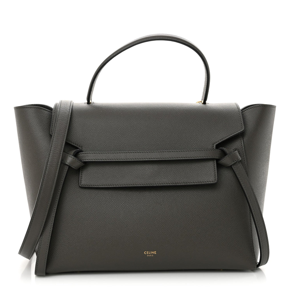 Grained Calfskin Mini Belt Bag Grey