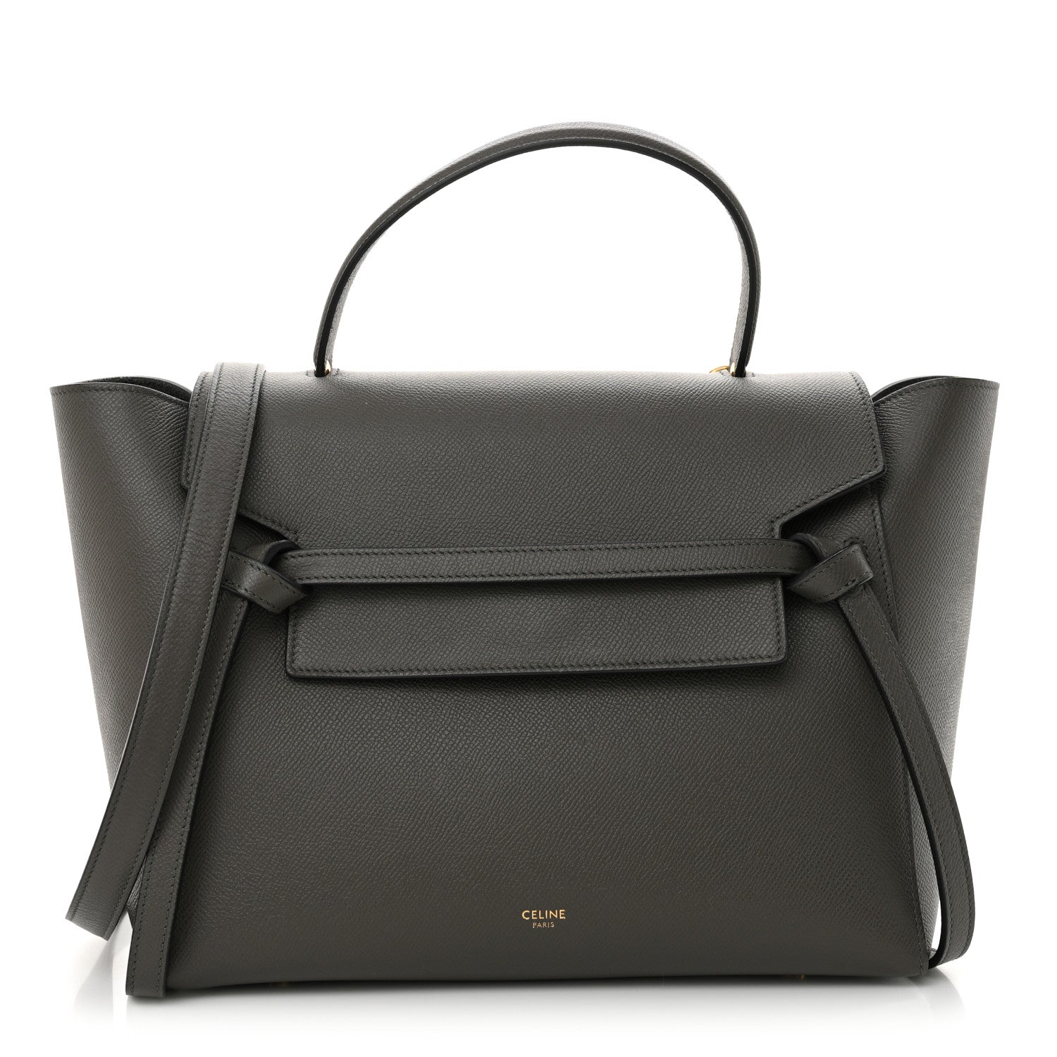 Grained Calfskin Mini Belt Bag Grey