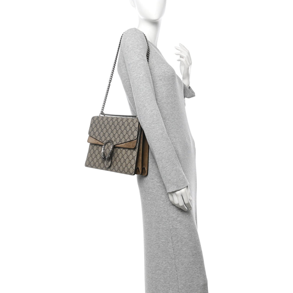 GG Supreme Monogram Medium Dionysus Shoulder Bag Taupe