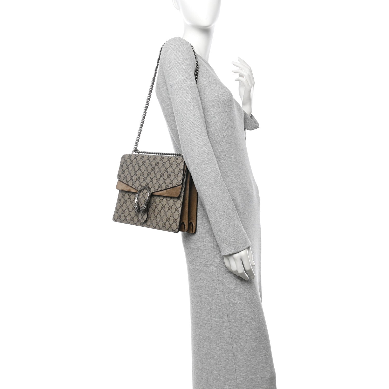 GG Supreme Monogram Medium Dionysus Shoulder Bag Taupe