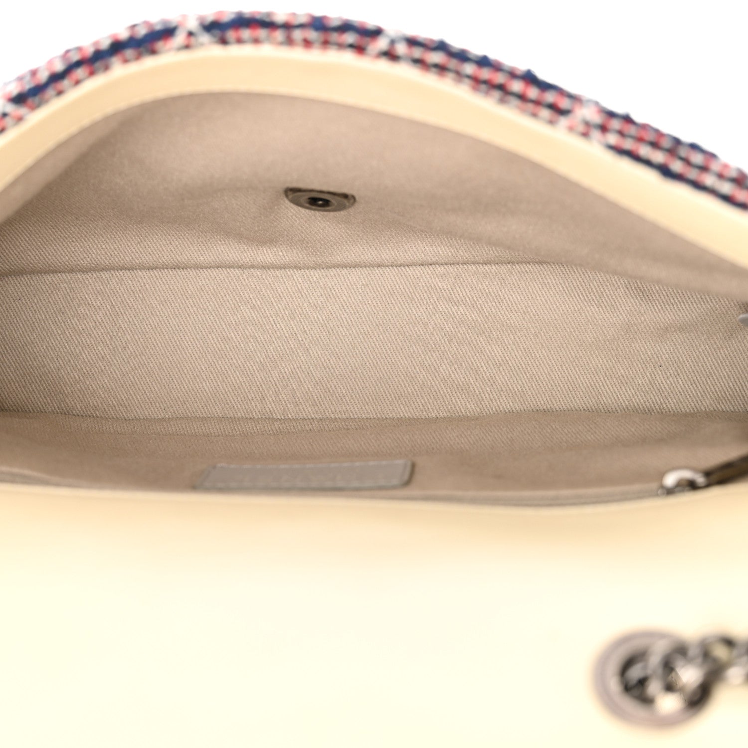 Tweed Quilted Medium Single Flap Blue Multicolor