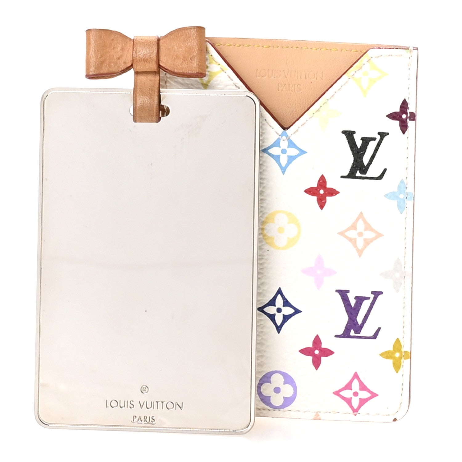 Monogram Multicolor Mirror and Case Pouch White