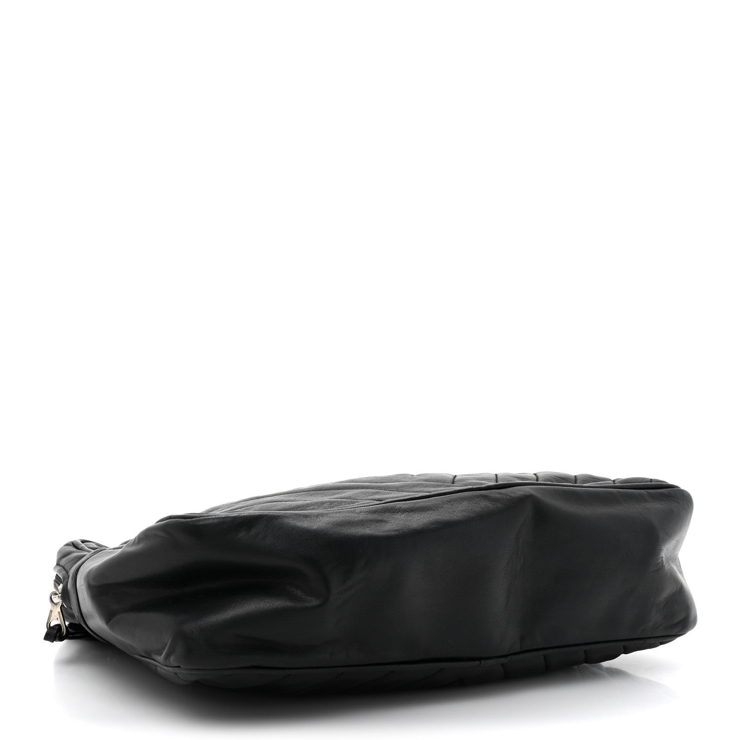 Lambskin Surpique Chevron Small Tote Black